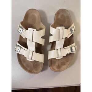 Birkis by Birkenstock Salina Sandals Cream Off White Multi Strap Buckle 41 L10